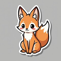 Obraz premium Cute red fox cartoon vector with a heart, a fun wild animal illustration
