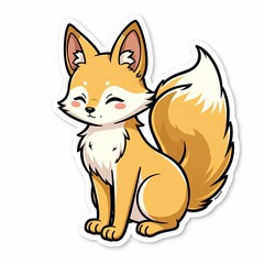Obraz premium Cute red fox cartoon vector with a heart, a fun wild animal illustration