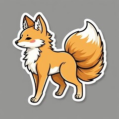 Fototapeta premium Cute red fox cartoon vector with a heart, a fun wild animal illustration