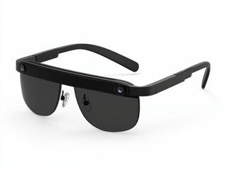 Sleek black sunglasses with a modern design, featuring a unique frame and dark lenses, ideal for fashion-forward individuals.