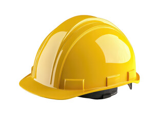 Fototapeta premium Yellow Hard Hat Safety Helmet on Transparent Background
