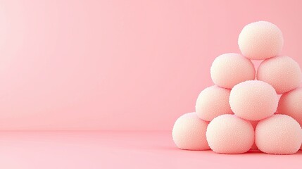 Fototapeta premium Handcrafted Durian-Based Desserts and Snacks of durian mochi bites, soft and chewy with a pastel glow, symbolizing handcrafted perfection, Durian Product Traditional.