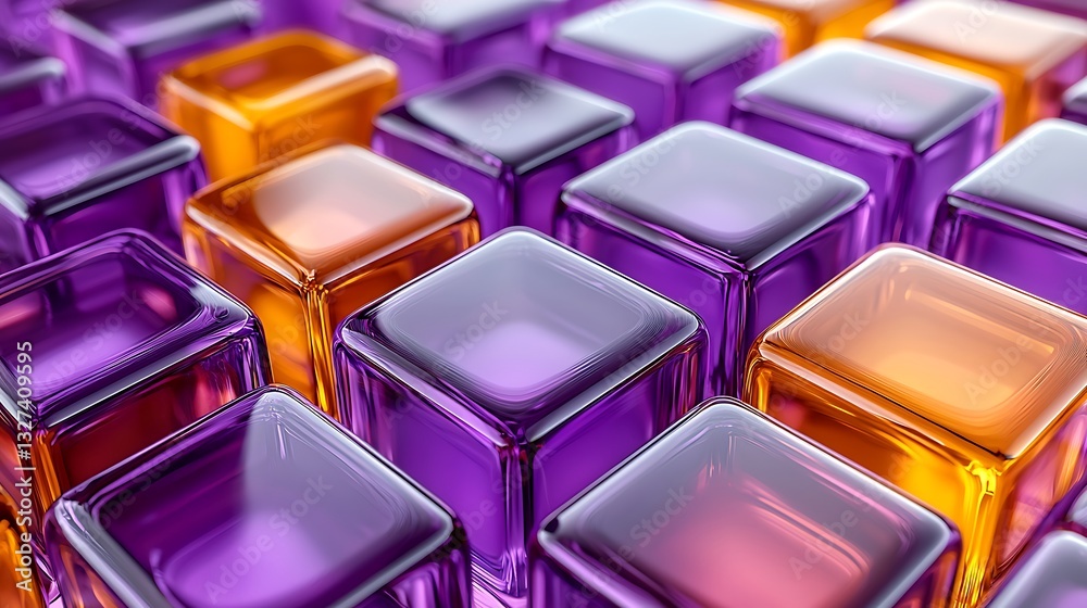 Aufkleber glossy cubes abstract background texture