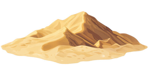 Golden Sand Hill Isolated On Transparent Backgrounds