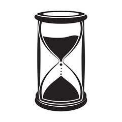 Hourglass silhouette with sand running