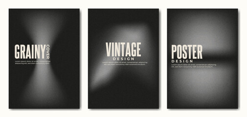 Vintage black blur cover background set.