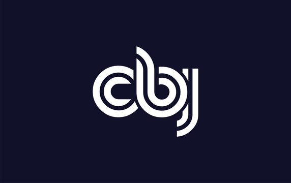 CBJ Creative Unique Modern Letter Logo Design.  Stylized logo featuring a unique letter design, presenting abstract minimalist aesthetics and modern appeal.
