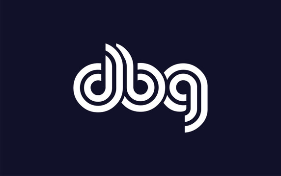 DBG Creative Unique Modern Letter Logo Design.  Stylized logo featuring a unique letter design, presenting abstract minimalist aesthetics and modern appeal.