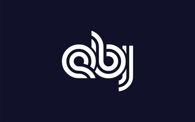 Obraz premium EBJ Creative Unique Modern Letter Logo Design. Stylized logo featuring a unique letter design, presenting abstract minimalist aesthetics and modern appeal.