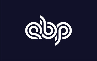EBP Creative Unique Modern Letter Logo Design.  Stylized logo featuring a unique letter design, presenting abstract minimalist aesthetics and modern appeal.