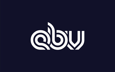 EBV Creative Unique Modern Letter Logo Design.  Stylized logo featuring a unique letter design, presenting abstract minimalist aesthetics and modern appeal.