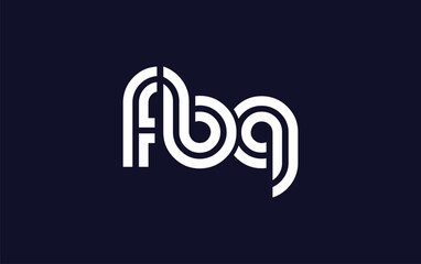 FBQ Creative Unique Modern Letter Logo Design.  Stylized logo featuring a unique letter design, presenting abstract minimalist aesthetics and modern appeal.