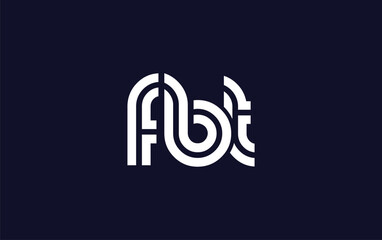 FBT Creative Unique Modern Letter Logo Design.  Stylized logo featuring a unique letter design, presenting abstract minimalist aesthetics and modern appeal.