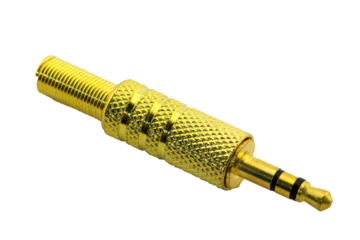 Stereo connector mini jack 3.5mm. Transparent background in PNG.