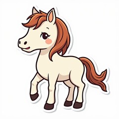 Cute Cartoon Pony Character with Green Mane and Cheerful Expression