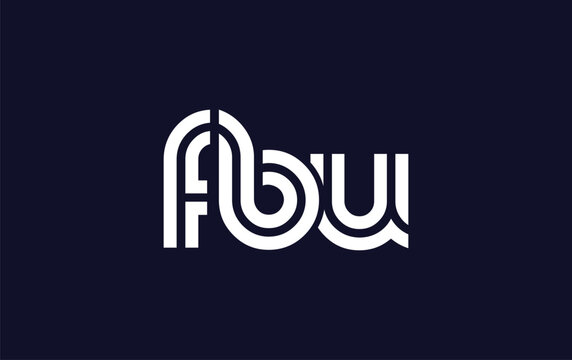 FBU Creative Unique Modern Letter Logo Design.  Stylized logo featuring a unique letter design, presenting abstract minimalist aesthetics and modern appeal.