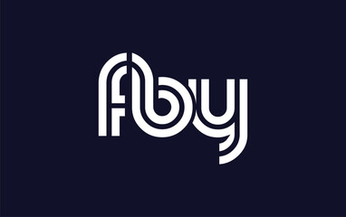 FBY Creative Unique Modern Letter Logo Design.  Stylized logo featuring a unique letter design, presenting abstract minimalist aesthetics and modern appeal.