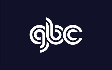 GBC Creative Unique Modern Letter Logo Design.  Stylized logo featuring a unique letter design, presenting abstract minimalist aesthetics and modern appeal.