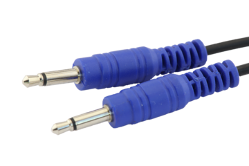 3.5mm mono mini jack connectors for connecting equipment. Transparent background in PNG.