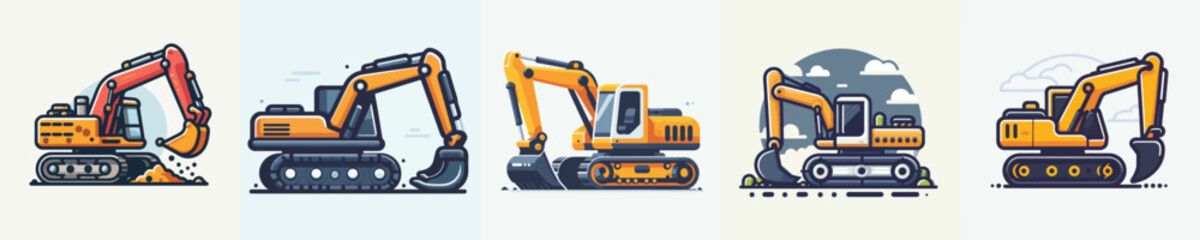 Vector of an excavator.