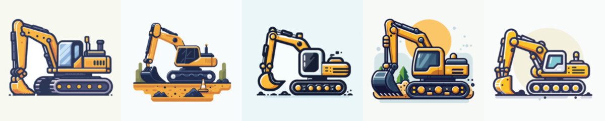 Vector of an excavator.
