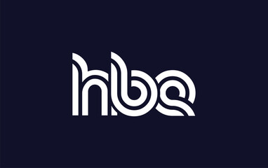HBE Creative Unique Modern Letter Logo Design.  Stylized logo featuring a unique letter design, presenting abstract minimalist aesthetics and modern appeal.