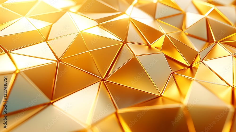 Poster golden abstract triangle background texture