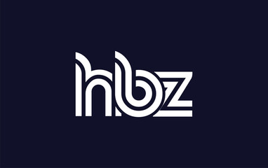 HBZ Creative Unique Modern Letter Logo Design.  Stylized logo featuring a unique letter design, presenting abstract minimalist aesthetics and modern appeal.