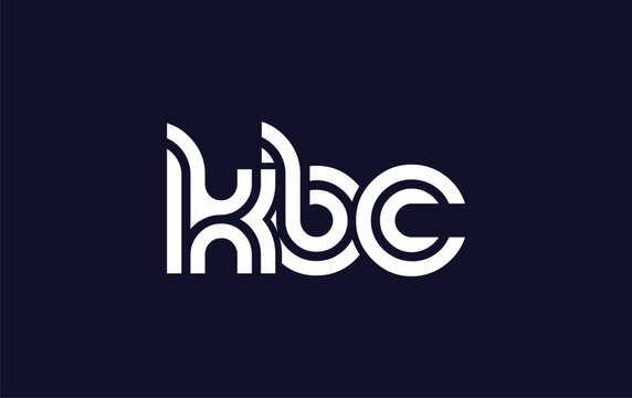 KBC Creative Unique Modern Letter Logo Design.  Stylized logo featuring a unique letter design, presenting abstract minimalist aesthetics and modern appeal.