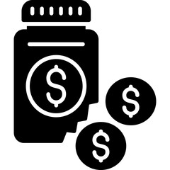 Money Jar Icon Vector Element