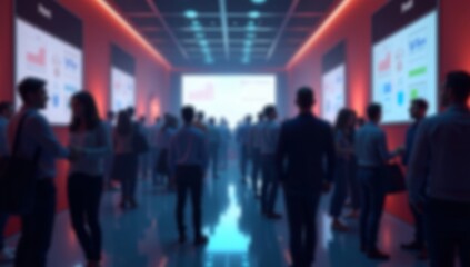 Corporate Event Blur - Blurred background of a corporate event with people networking