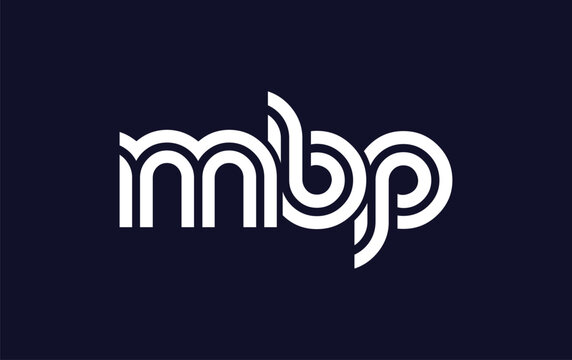 MBP Creative Unique Modern Letter Logo Design.  Stylized logo featuring a unique letter design, presenting abstract minimalist aesthetics and modern appeal.