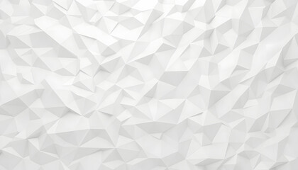 White polygon textured background, hyperrealism. White tone