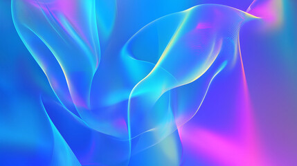 Fototapeta premium Futuristic neon fluid waves with glowing iridescent textures in blue and purple for modern digital art, technology backgrounds, and creative design projects