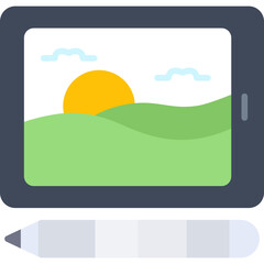 Fototapeta premium Graphic Tablet Icon Vector Element
