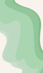 Vertical background wavy lines. Pastel color green. Vector template for design, stories, posts on social networks.