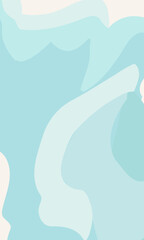 Vertical background wavy lines. Pastel color Aquamarine. Vector template for design, stories, posts on social networks.