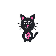 animal with number for education vector