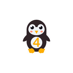 animal with number for education vector