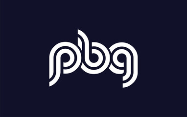PBG Creative Unique Modern Letter Logo Design.  Stylized logo featuring a unique letter design, presenting abstract minimalist aesthetics and modern appeal.