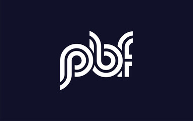 PBF Creative Unique Modern Letter Logo Design.  Stylized logo featuring a unique letter design, presenting abstract minimalist aesthetics and modern appeal.