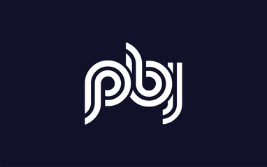 Obraz premium PBJ Creative Unique Modern Letter Logo Design. Stylized logo featuring a unique letter design, presenting abstract minimalist aesthetics and modern appeal.