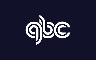 QBC Creative Unique Modern Letter Logo Design.  Stylized logo featuring a unique letter design, presenting abstract minimalist aesthetics and modern appeal.