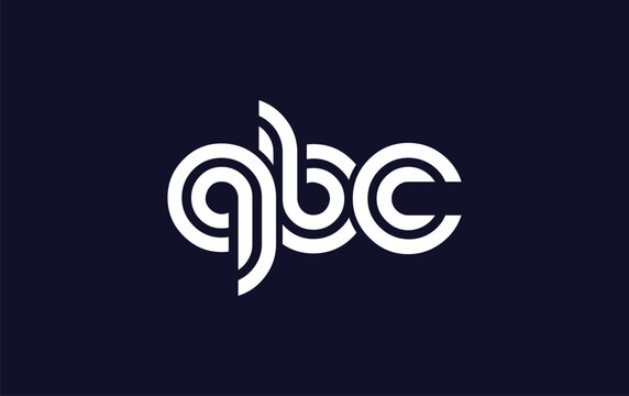 QBC Creative Unique Modern Letter Logo Design.  Stylized logo featuring a unique letter design, presenting abstract minimalist aesthetics and modern appeal.