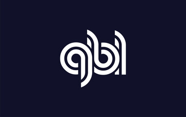 QBL Creative Unique Modern Letter Logo Design.  Stylized logo featuring a unique letter design, presenting abstract minimalist aesthetics and modern appeal.