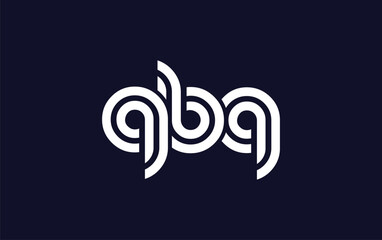 QBQ Creative Unique Modern Letter Logo Design.  Stylized logo featuring a unique letter design, presenting abstract minimalist aesthetics and modern appeal.