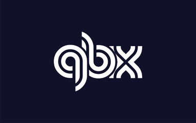 QBX Creative Unique Modern Letter Logo Design.  Stylized logo featuring a unique letter design, presenting abstract minimalist aesthetics and modern appeal.