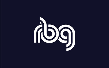 Fototapeta premium RBG Creative Unique Modern Letter Logo Design. Stylized logo featuring a unique letter design, presenting abstract minimalist aesthetics and modern appeal.