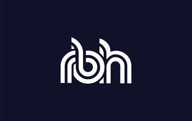 Obraz premium RBH Creative Unique Modern Letter Logo Design. Stylized logo featuring a unique letter design, presenting abstract minimalist aesthetics and modern appeal.