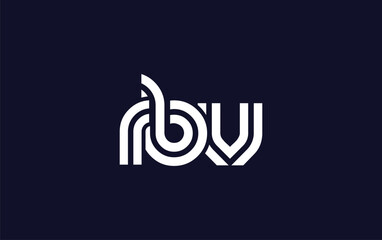RBV Creative Unique Modern Letter Logo Design.  Stylized logo featuring a unique letter design, presenting abstract minimalist aesthetics and modern appeal.